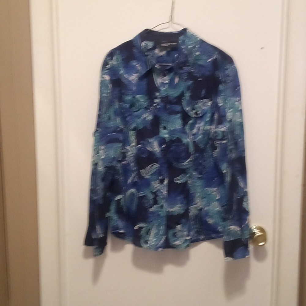 Jone's New York Signature Splash Of Color Mid/Long Sleeve Top - Size XL